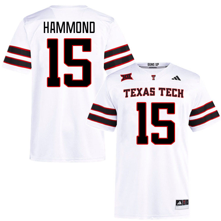 #15 Will Hammond Texas Tech Red Raiders Jerseys College Football Uniforms Stitched-White